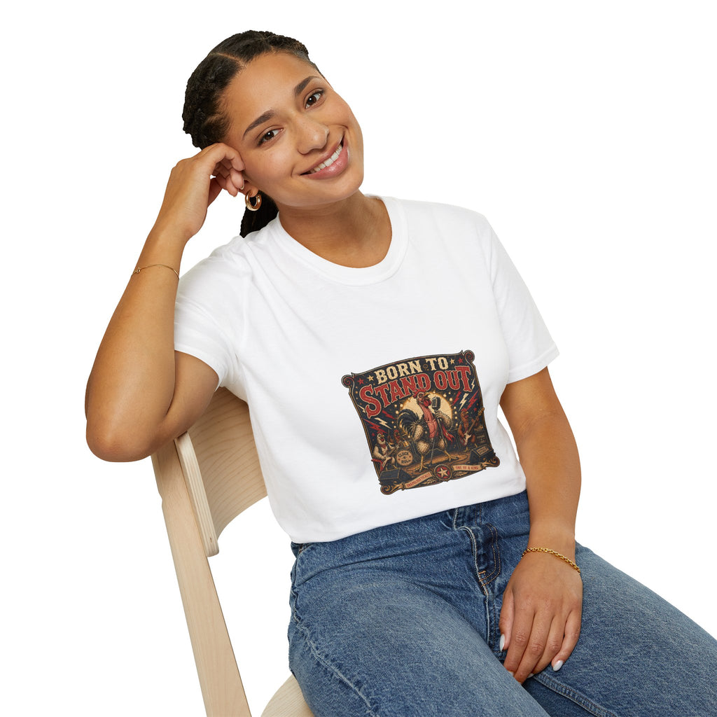 Less Feathers, More Attitude T-Shirt — Naked Neck Rooster Tee