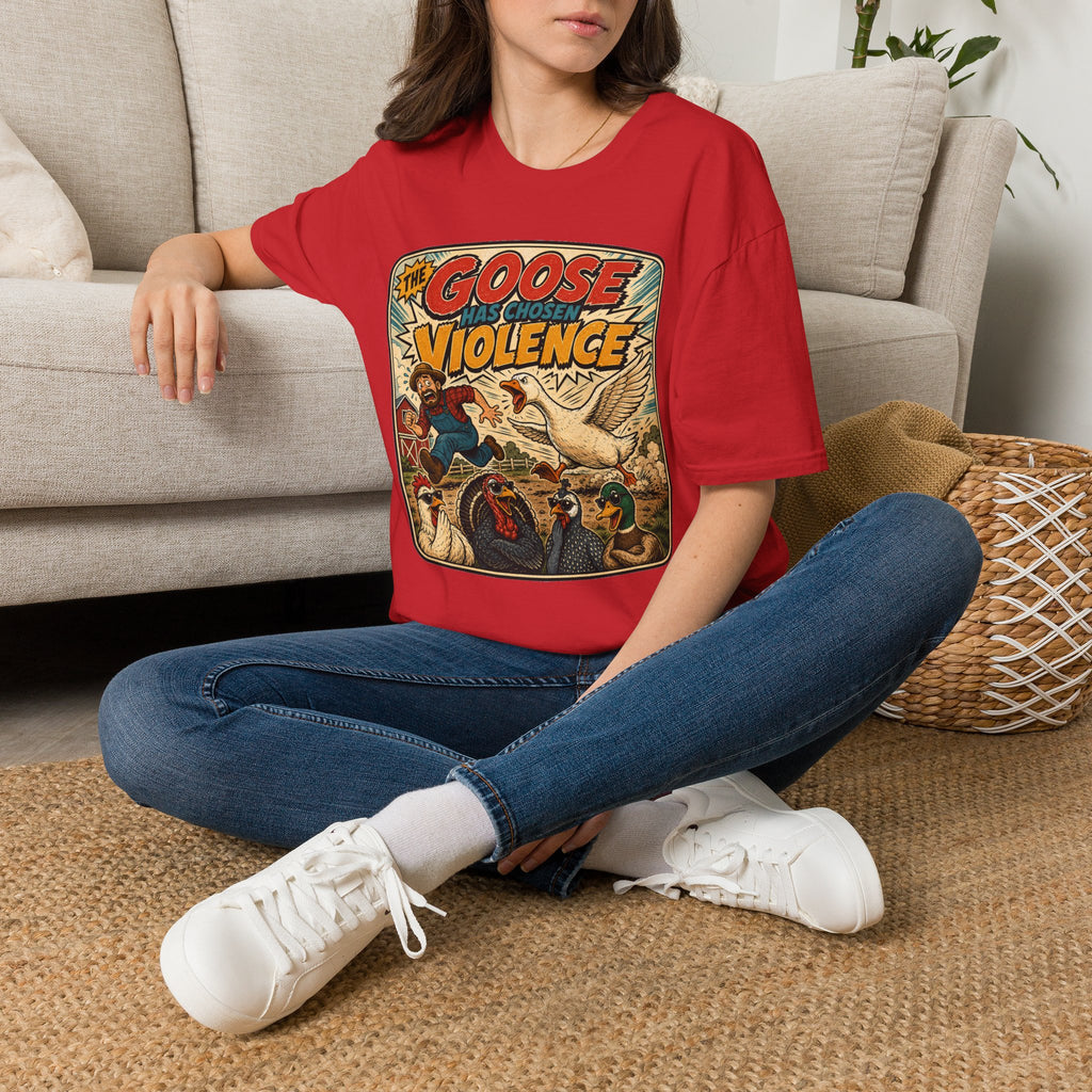 The Goose Has Chosen Violence T-Shirt — Funny Farmyard Chaos Tee
