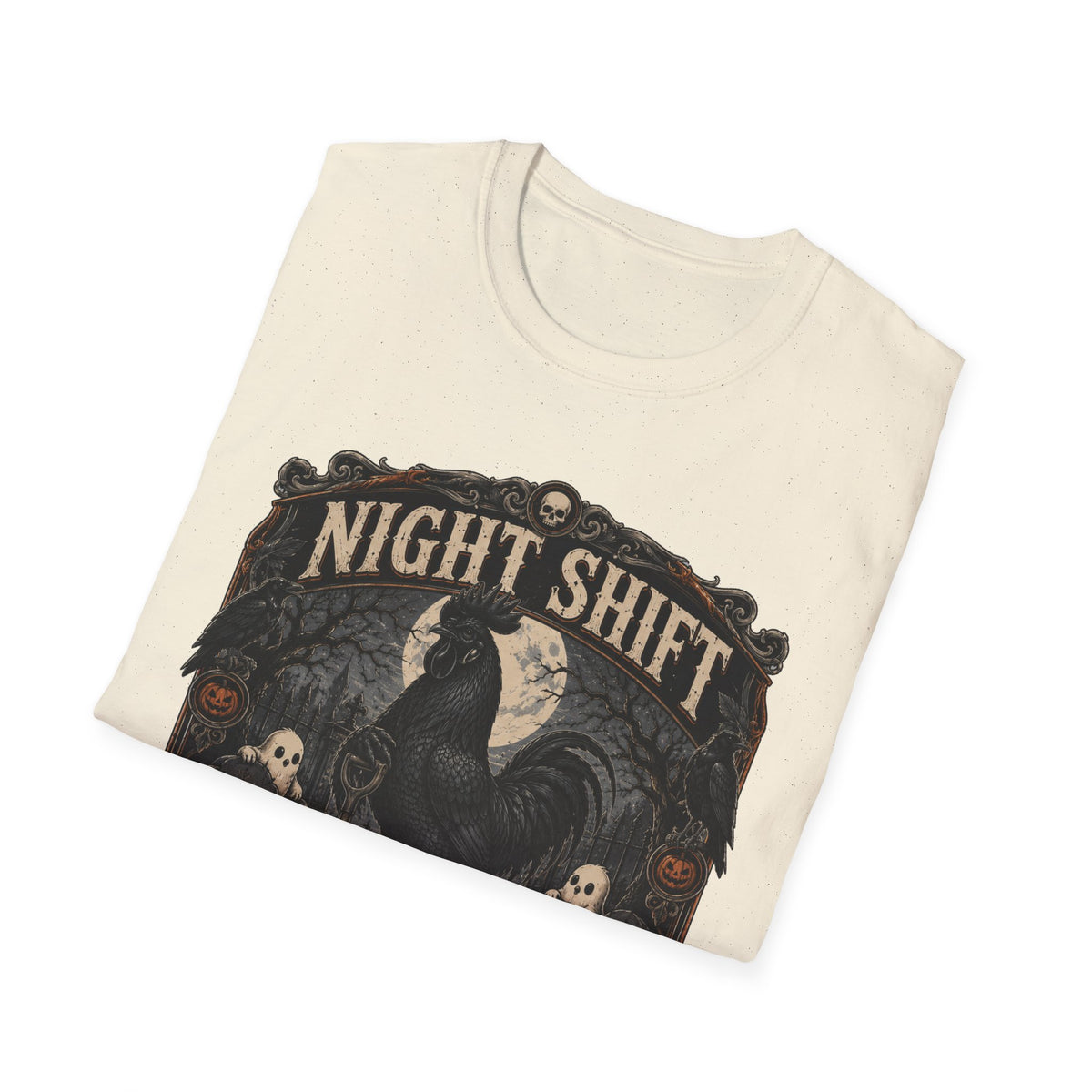 Night Shift Supervisor Ayam Cemani T-Shirt — Graveyard Rooster Graphic Tee