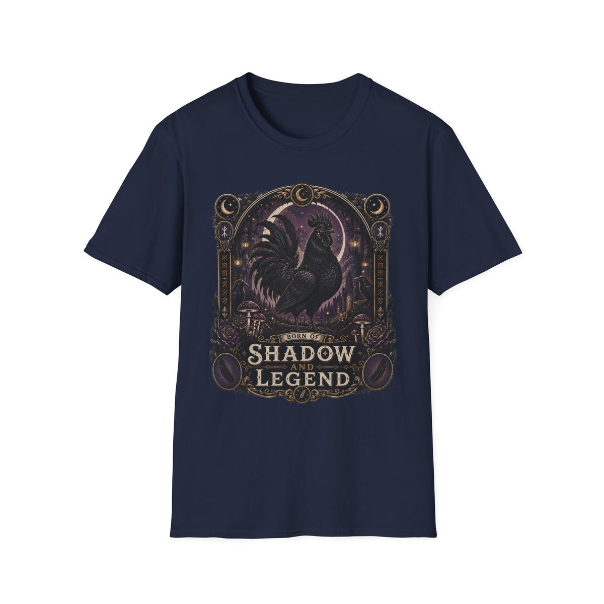 Shadow and Legend Ayam Cemani T-Shirt — Gothic Emblem Rooster Tee