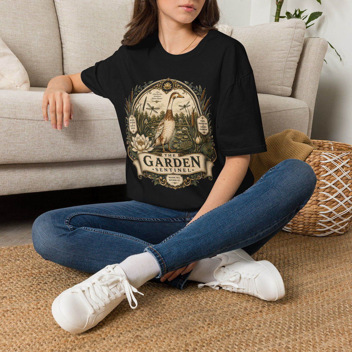 The Garden Sentinel Indian Runner T-Shirt — Walking Tall, Watching All Tee