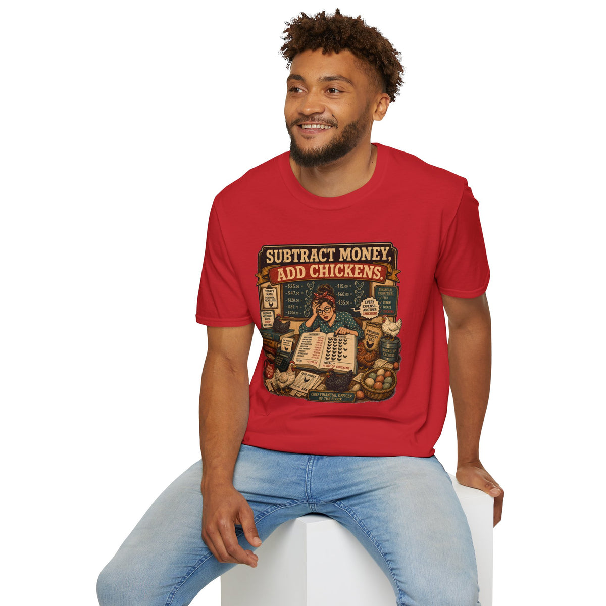 Subtract Money Add Chickens T-Shirt — Chicken Math Budget Tee