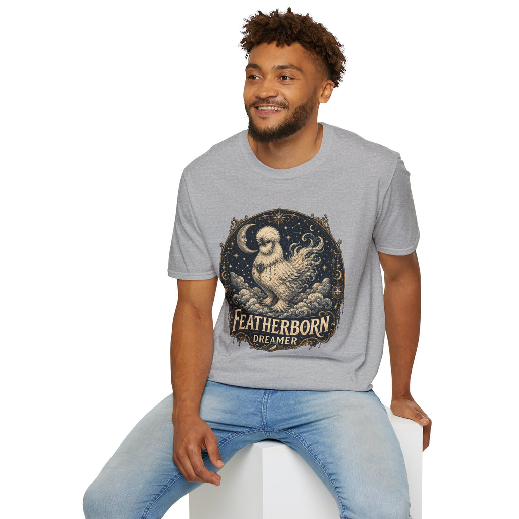 Featherborn Dreamer Silkie T-Shirt — Celestial Moonlit Hen Tee