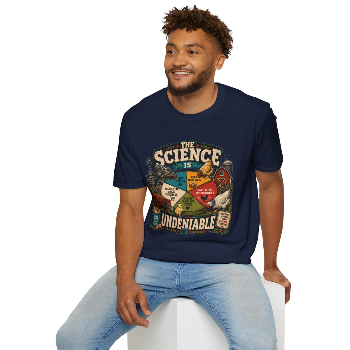 The Science Is Undeniable T-Shirt — Chicken Math Pie Chart Tee
