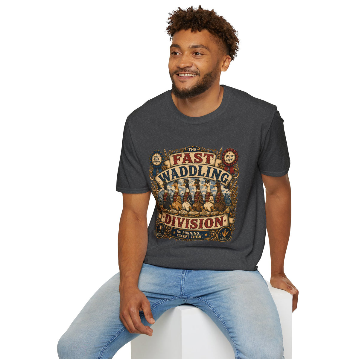 Fast Waddling Division Indian Runner T-Shirt — No Running, Except Them Tee