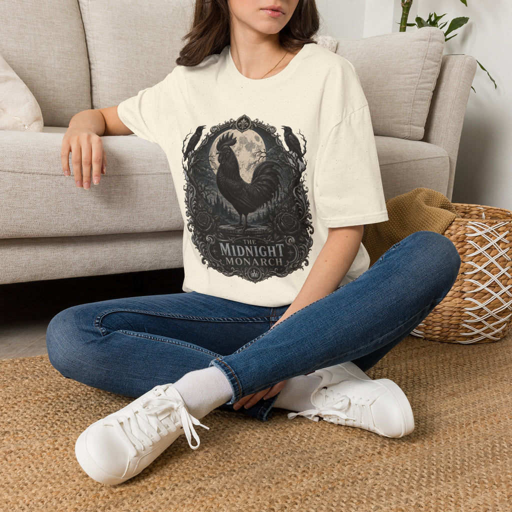 The Midnight Monarch Ayam Cemani T-Shirt — Moonlit Rooster Graphic Tee