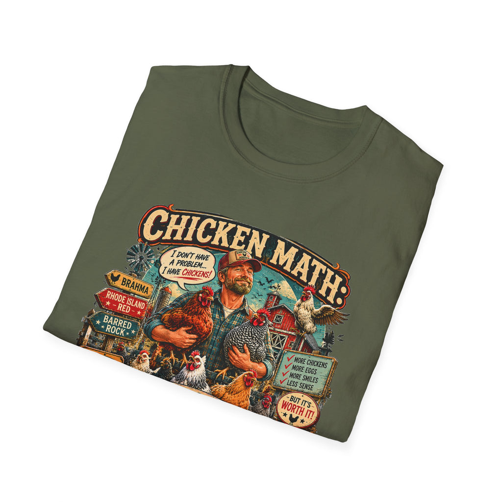The Only Addiction That Lays Breakfast T-Shirt — Chicken Math Graphic Tee