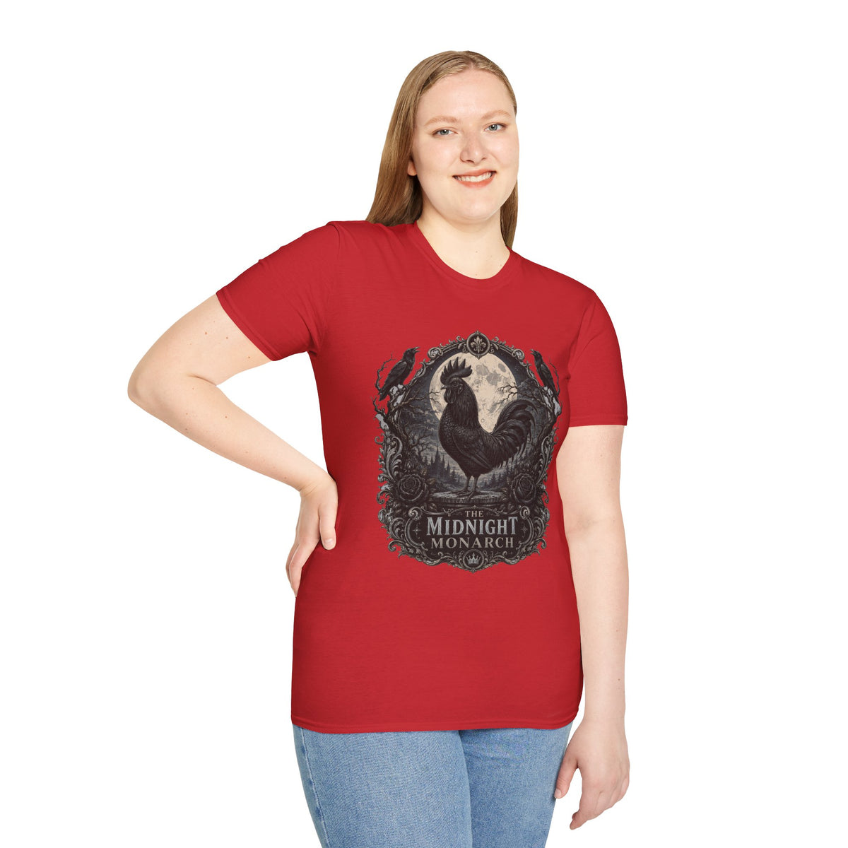 The Midnight Monarch Ayam Cemani T-Shirt — Moonlit Rooster Graphic Tee