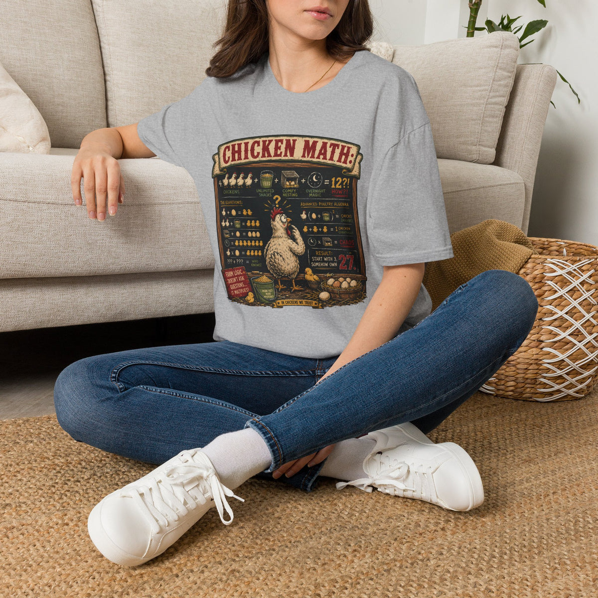 Advanced Poultry Algebra T-Shirt — Chicken Math Chaos Graphic Tee