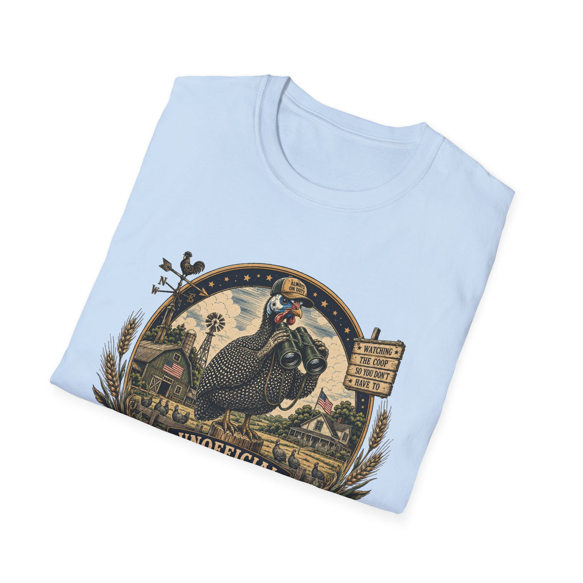 Guinea Fowl Neighborhood Watch T-Shirt — Watching The Coop So You Don't Have To Tee