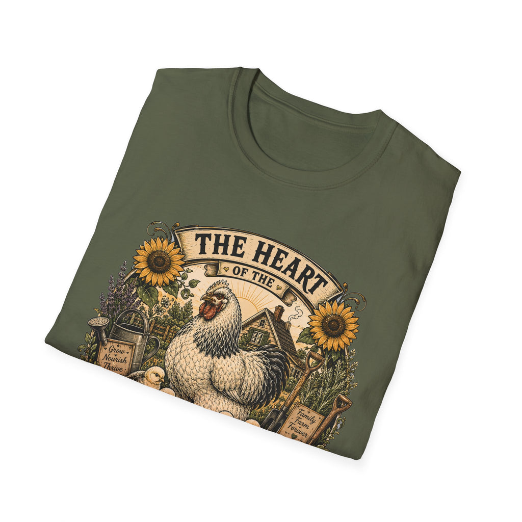 The Heart of the Homestead Brahma T-Shirt — Hen & Chicks Farmhouse Graphic Tee
