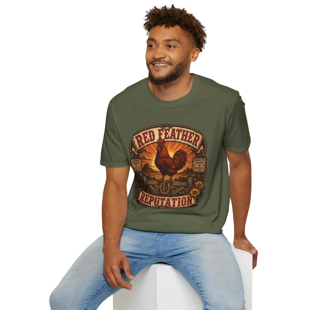 Red Feather Ranch Emblem T-Shirt — Rhode Island Red Heritage Tee