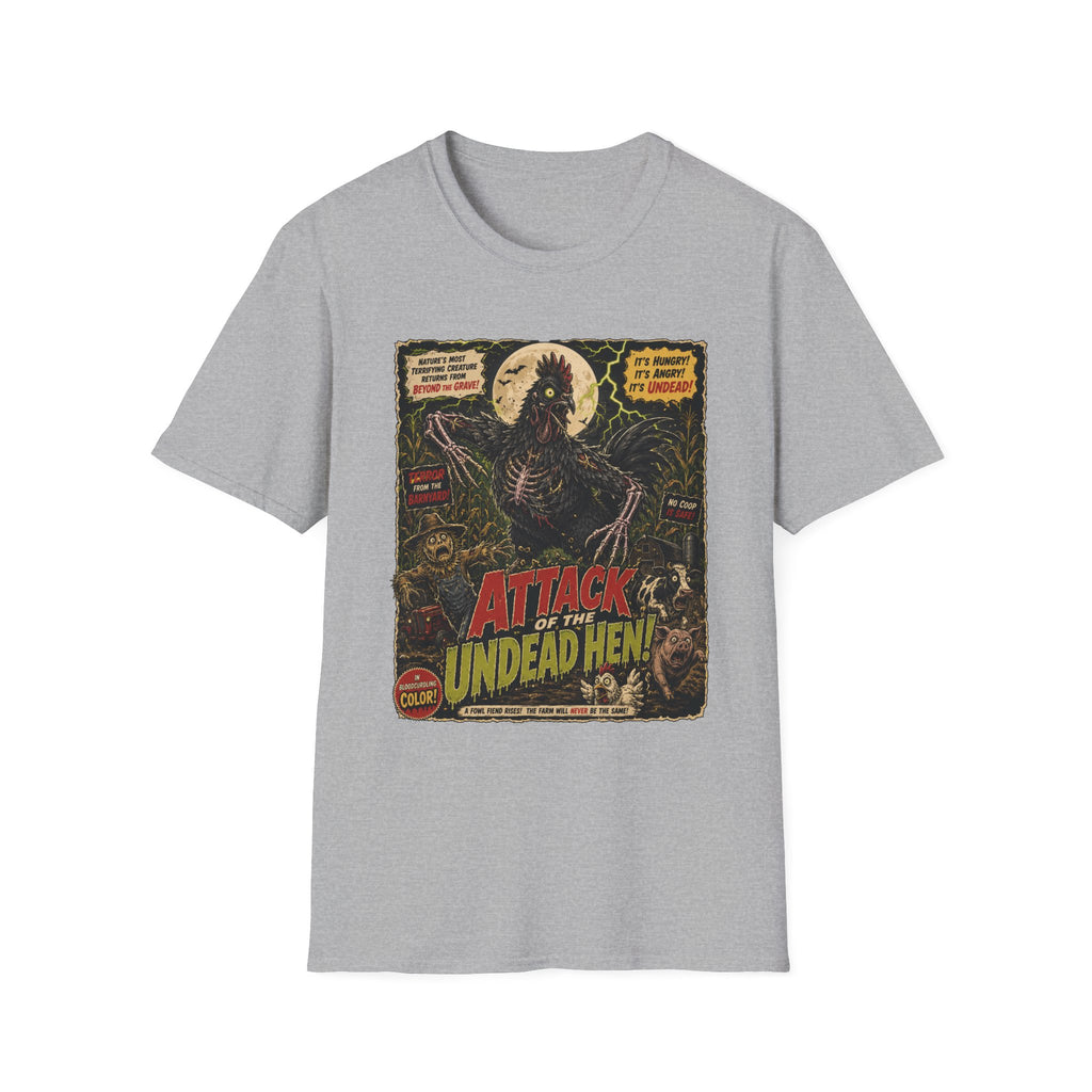 Attack of the Undead Hen Zombie Chicken T-shirt, photo 3