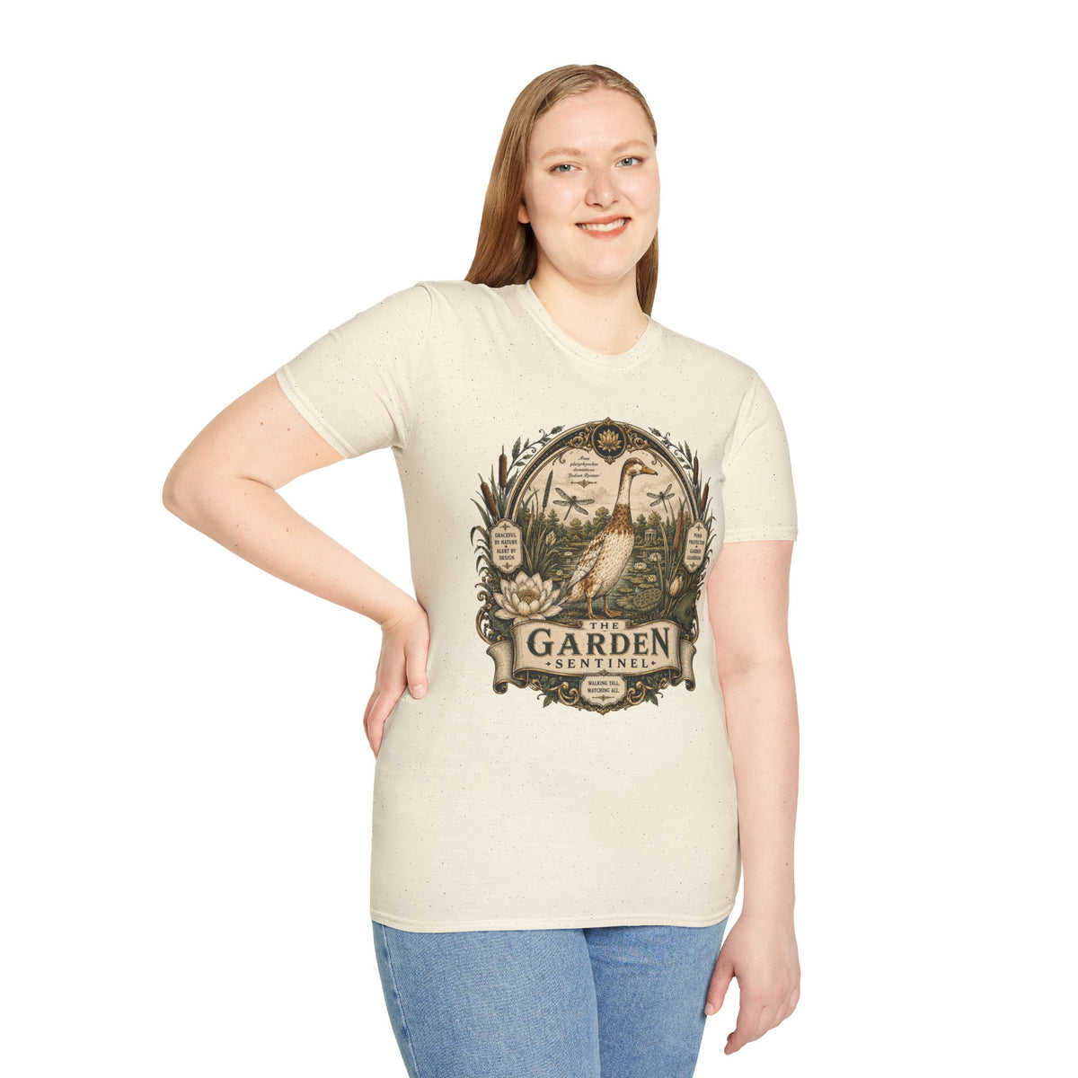 The Garden Sentinel Indian Runner T-Shirt — Walking Tall, Watching All Tee