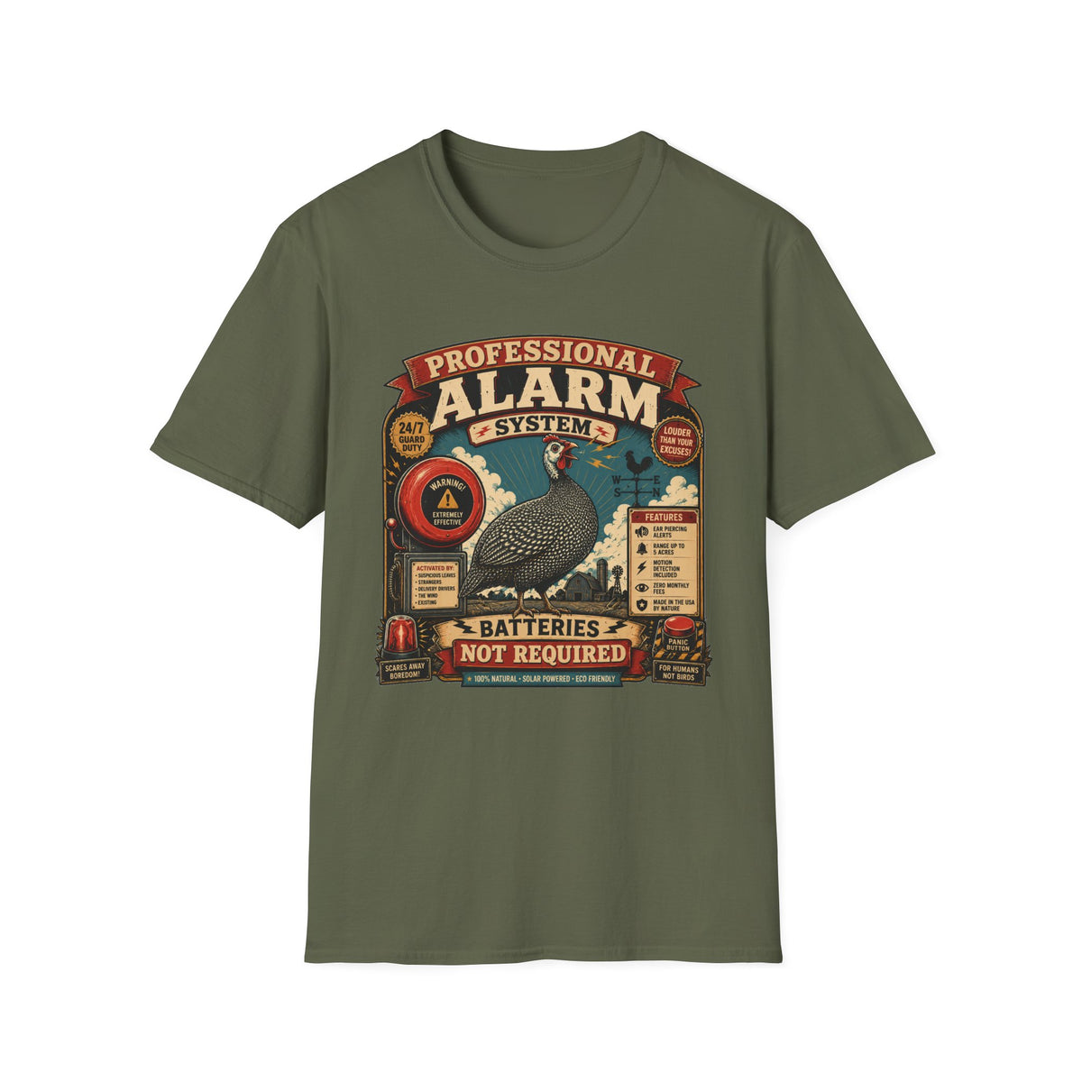 Professional Alarm System Guinea Fowl T-shirt, photo 6