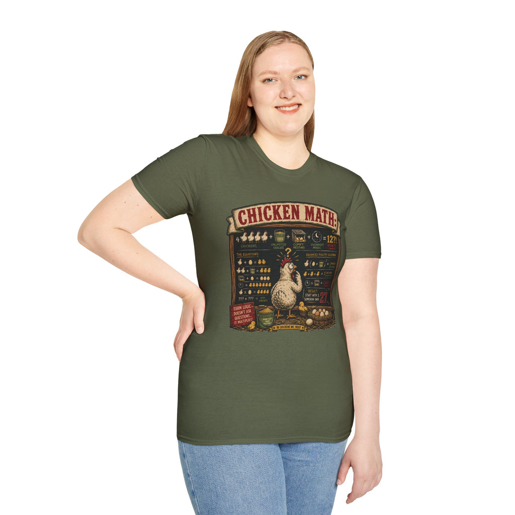 Advanced Poultry Algebra T-Shirt — Chicken Math Chaos Graphic Tee