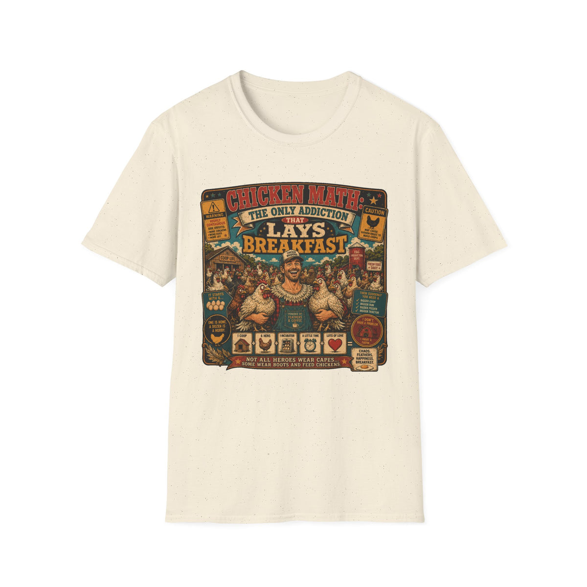 The Only Addiction That Lays Breakfast  —  Not All Heroes Wear Capes T-Shirt Tee