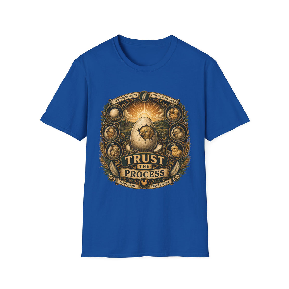 Trust the Process Hatching Emblem T-Shirt — Good Things Take Time Tee