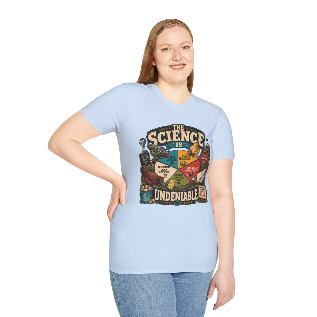 The Science Is Undeniable T-Shirt — Chicken Math Pie Chart Tee
