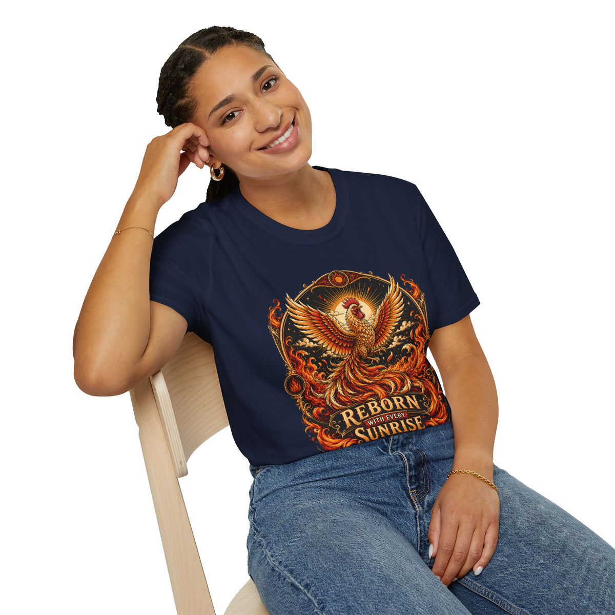 Rise With the Sun Rhode Island Red T-Shirt — Phoenix Rooster Tee