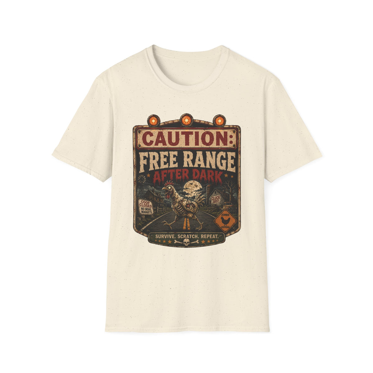Zombie Chicken Crossing at Night T-shirt, photo 5