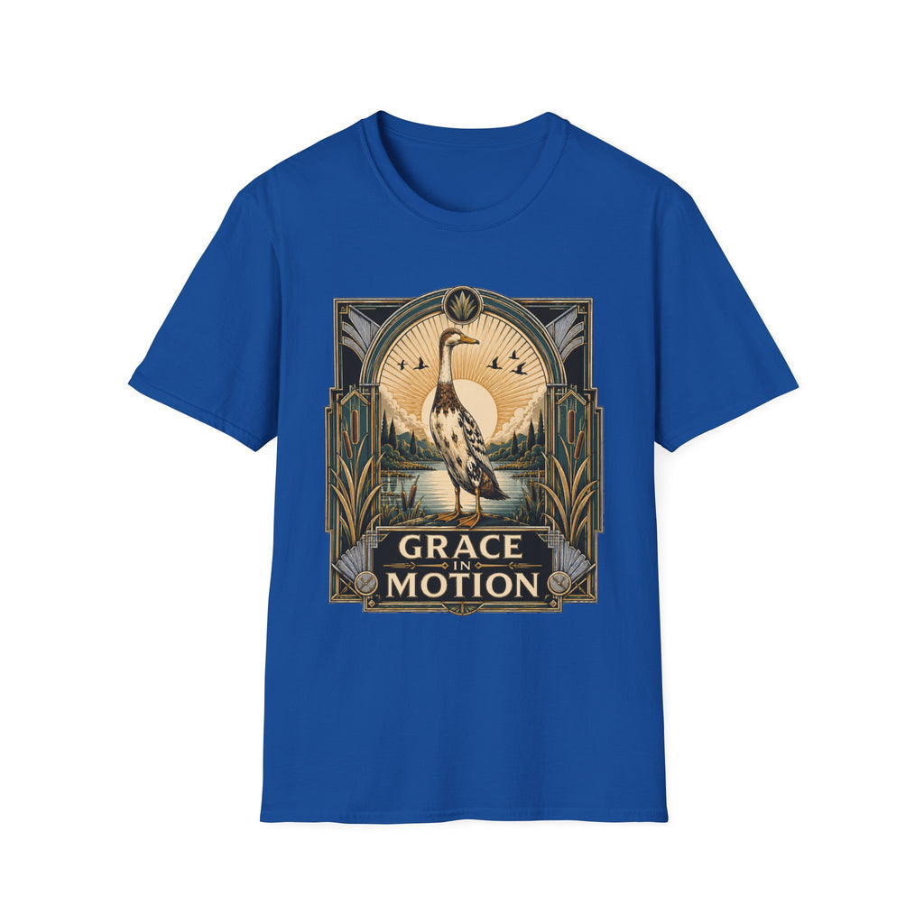 Grace in Motion Indian Runner T-Shirt — Elegant Duck Portrait Tee