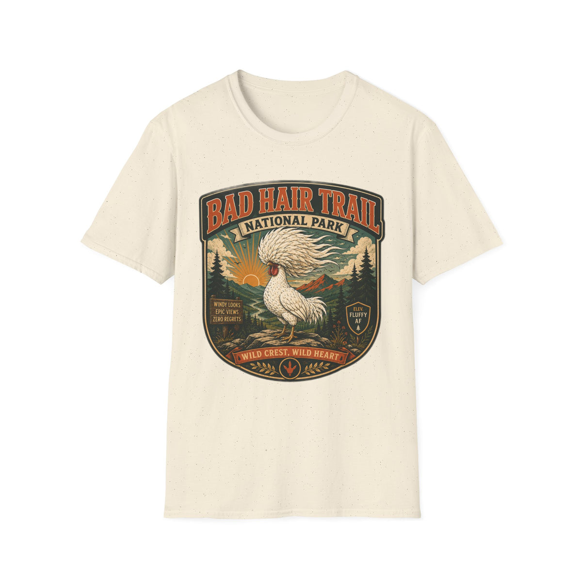 Bad Hair Trail Adventure Badge Polish Chicken T-Shirt