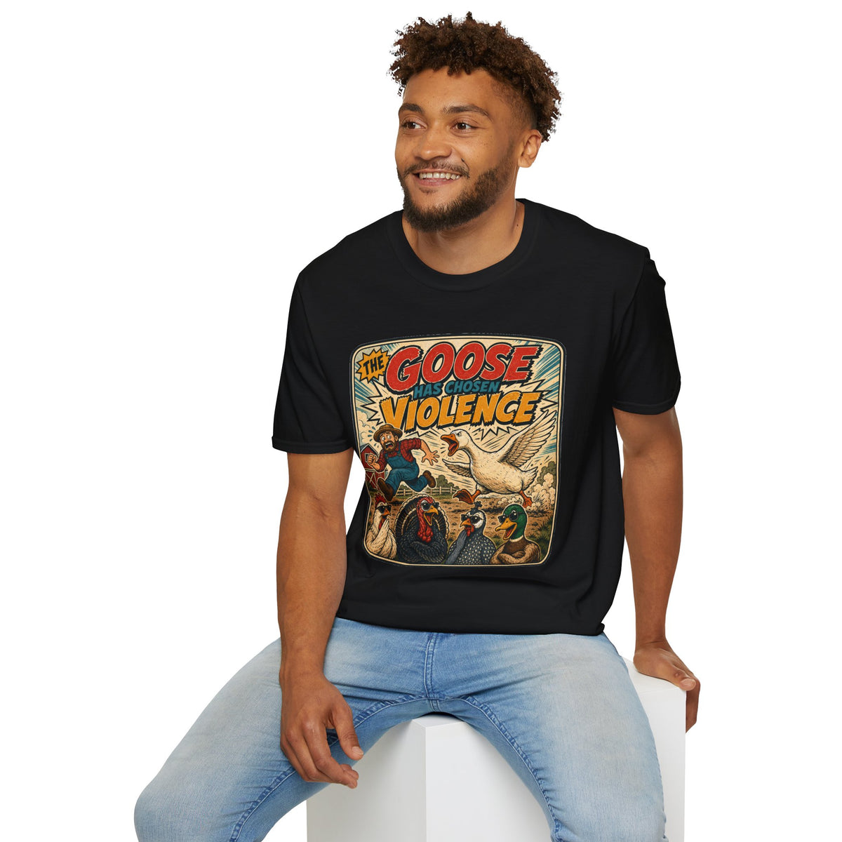 The Goose Has Chosen Violence T-Shirt — Funny Farmyard Chaos Tee