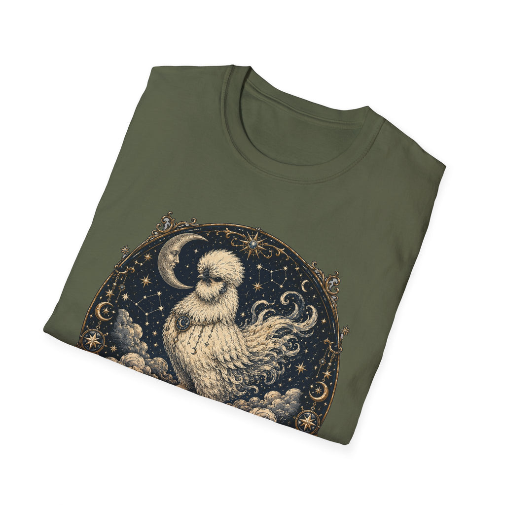 Featherborn Dreamer Silkie T-Shirt — Celestial Moonlit Hen Tee