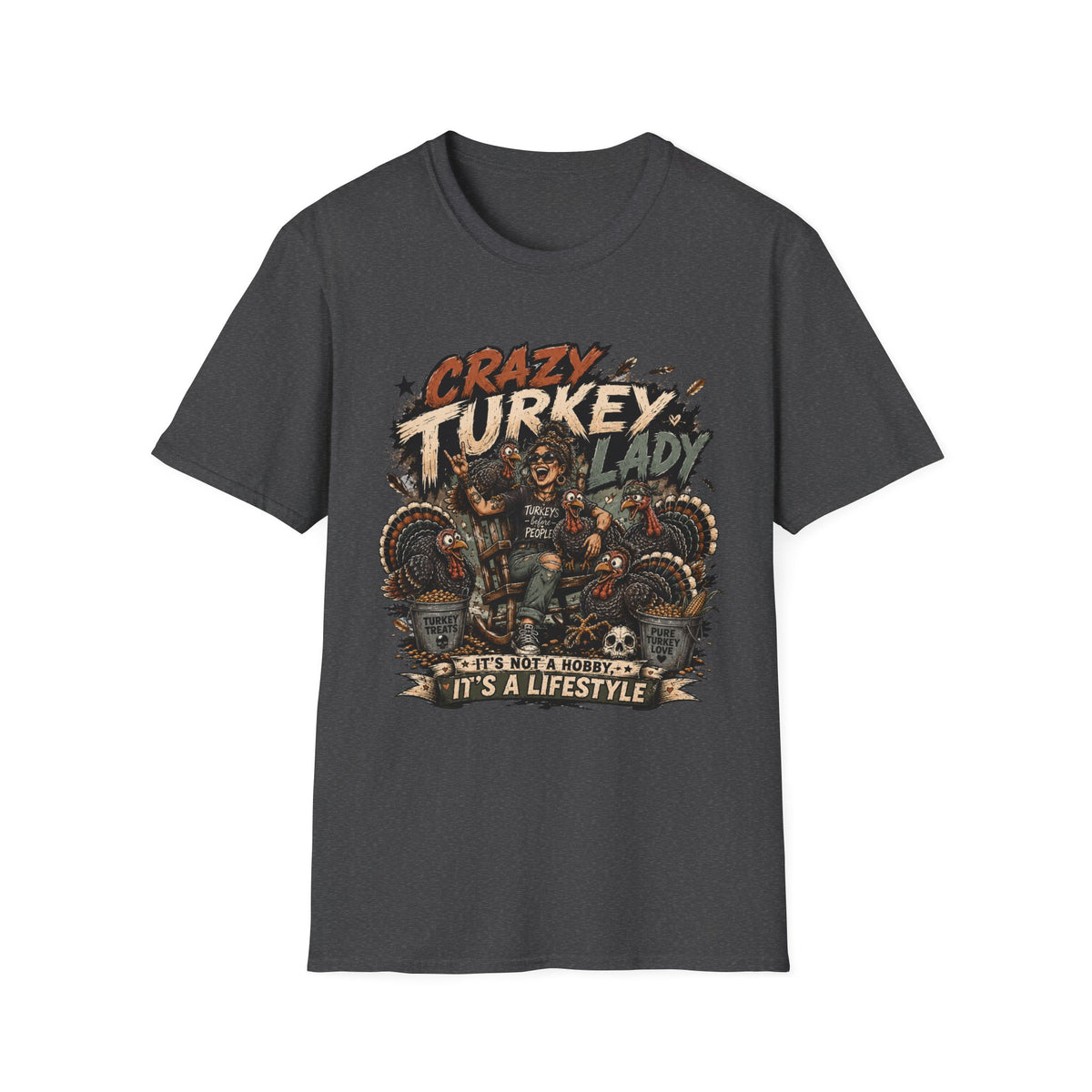 Crazy Turkey Lady Grunge T-shirt, photo 7