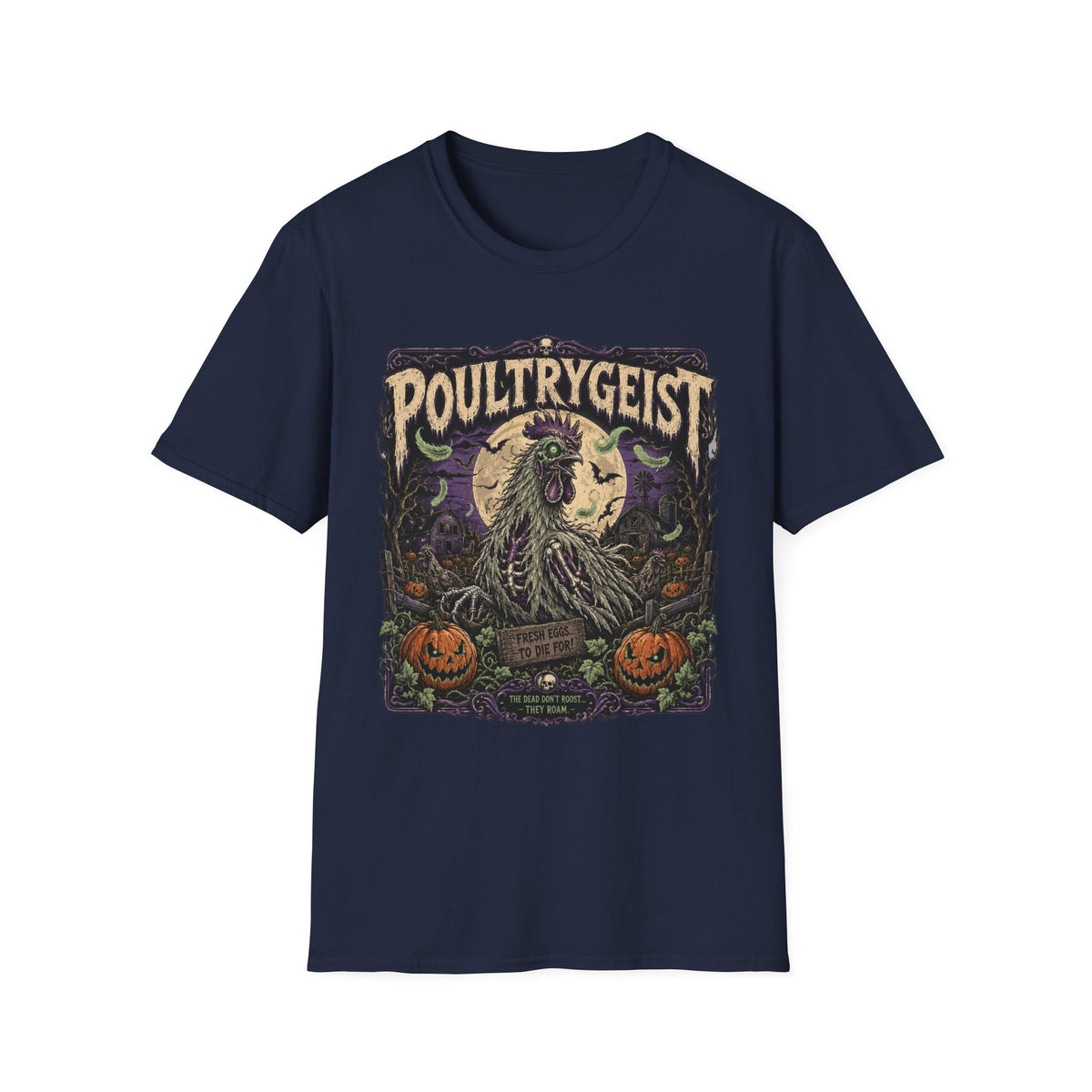 Poultrygeist T-Shirt — Haunted Harvest Night Zombie Chicken Tee