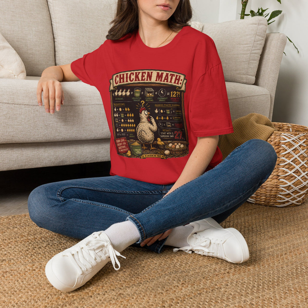Advanced Poultry Algebra T-Shirt — Chicken Math Chaos Graphic Tee