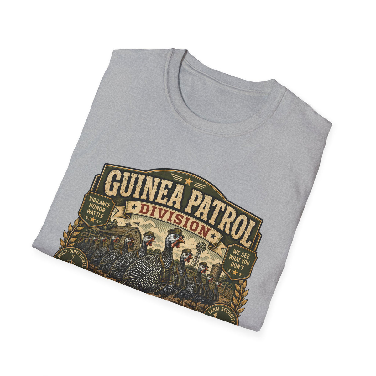 Guinea Patrol Division T-Shirt — Always On Duty Farm Security Tee