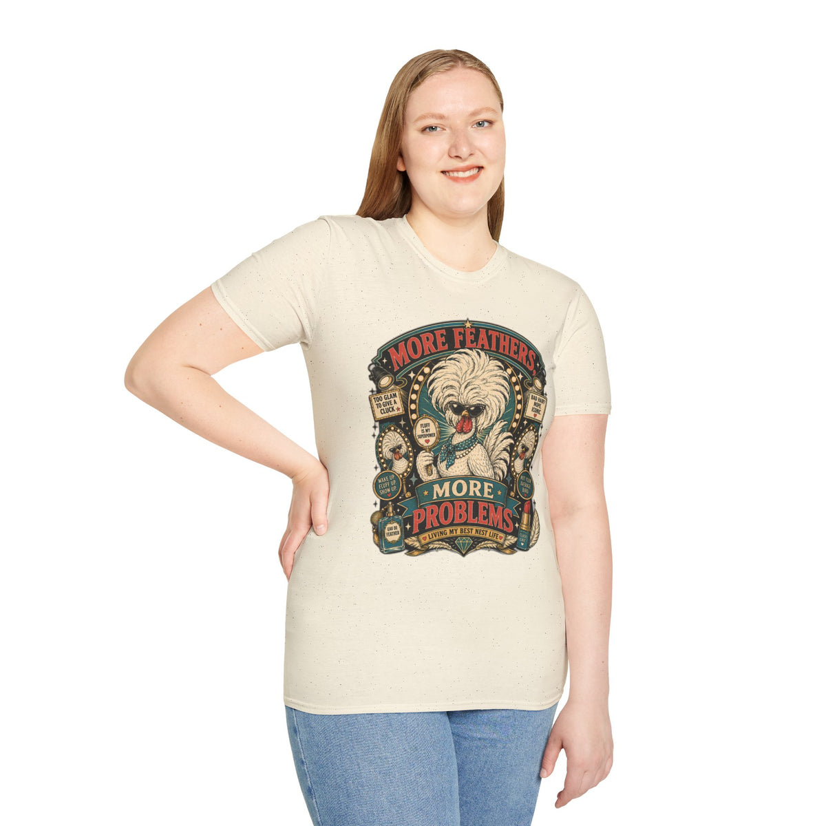 More Feathers, More Problems Polish Chicken T-Shirt — Glam Hen Living Her Best Nest Life Tee