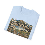 Follow the Great Duck Route T-Shirt — All Who Waddle Are Welcome Tee