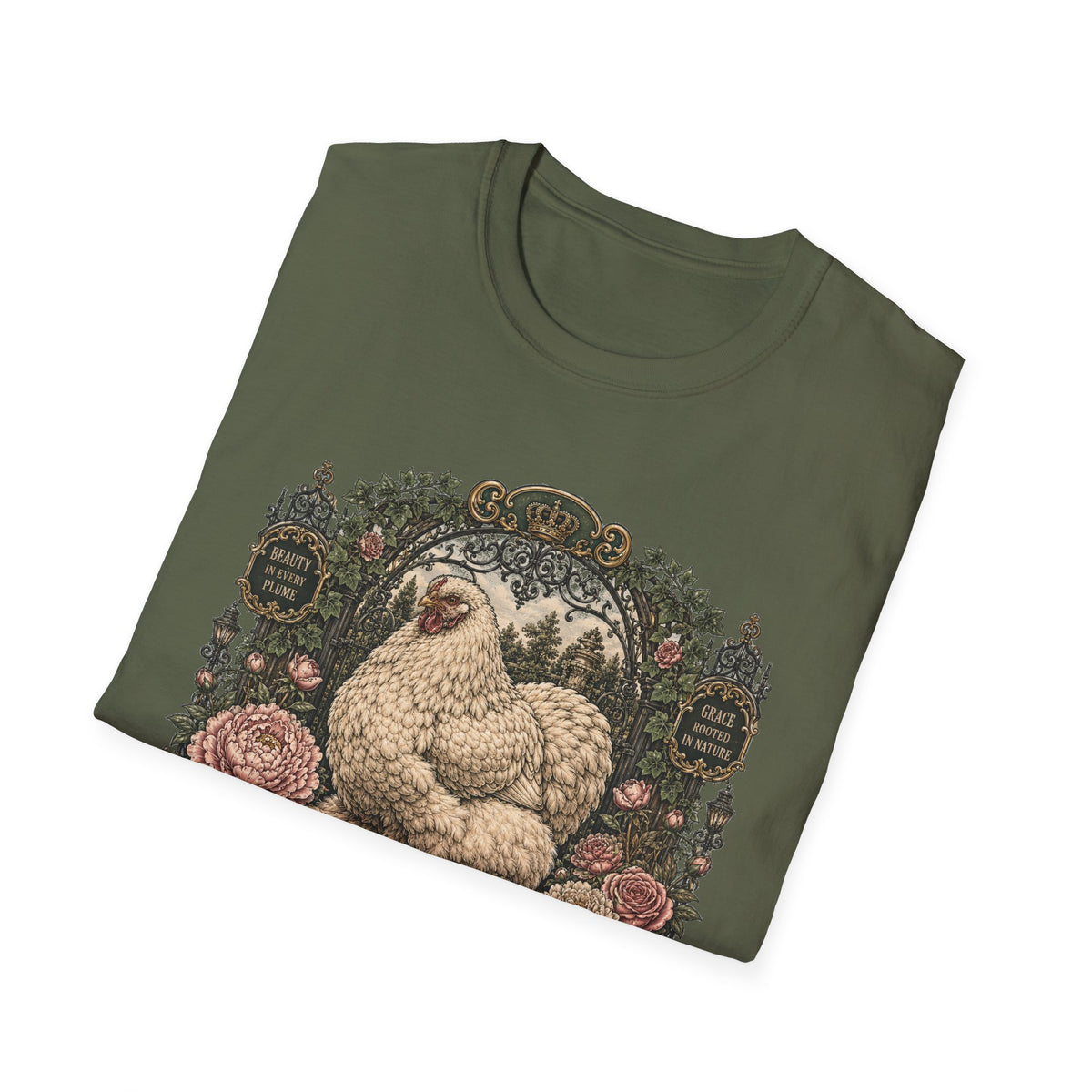 Queen of the Feathered Garden Cochin T-Shirt — Elegant Victorian Hen Tee