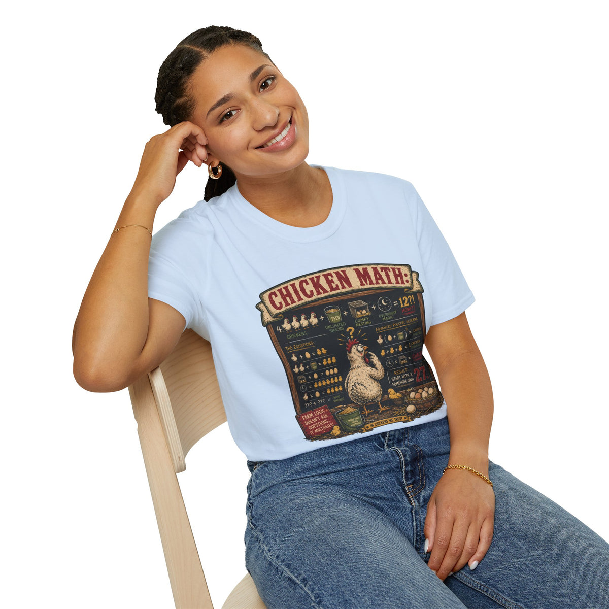 Advanced Poultry Algebra T-Shirt — Chicken Math Chaos Graphic Tee