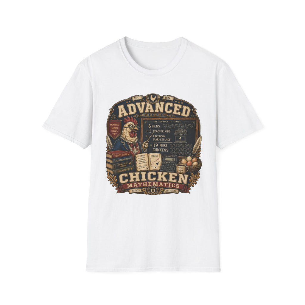Department of Poultry Sciences T-Shirt — Chicken Math Formula Tee