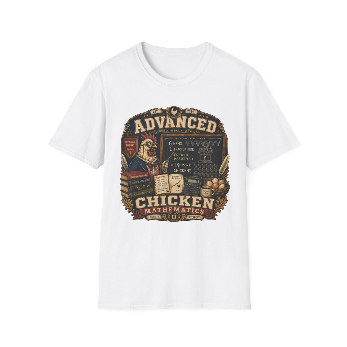 Department of Poultry Sciences T-Shirt — Chicken Math Formula Tee