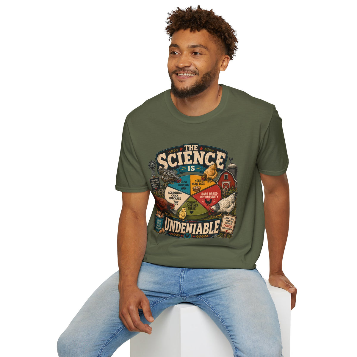 The Science Is Undeniable T-Shirt — Chicken Math Pie Chart Tee
