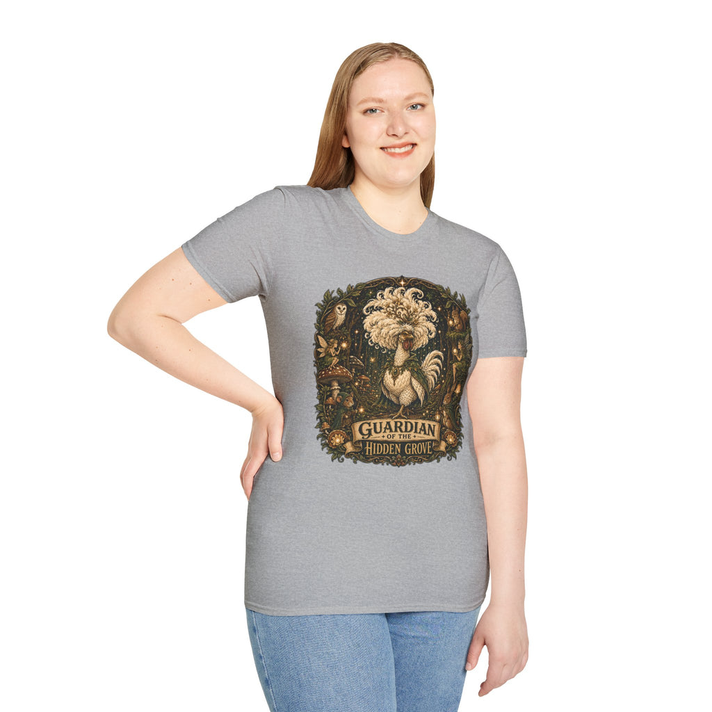 Guardian of the Hidden Grove Polish Chicken T-Shirt — Enchanted Forest Flock Tee