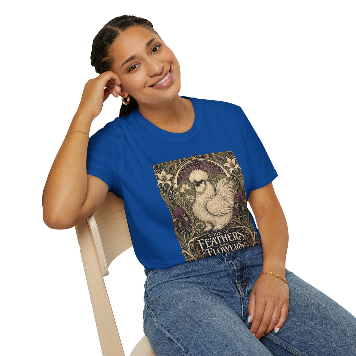 Wildflower Silkie T-Shirt — Art Nouveau Botanical Hen Tee