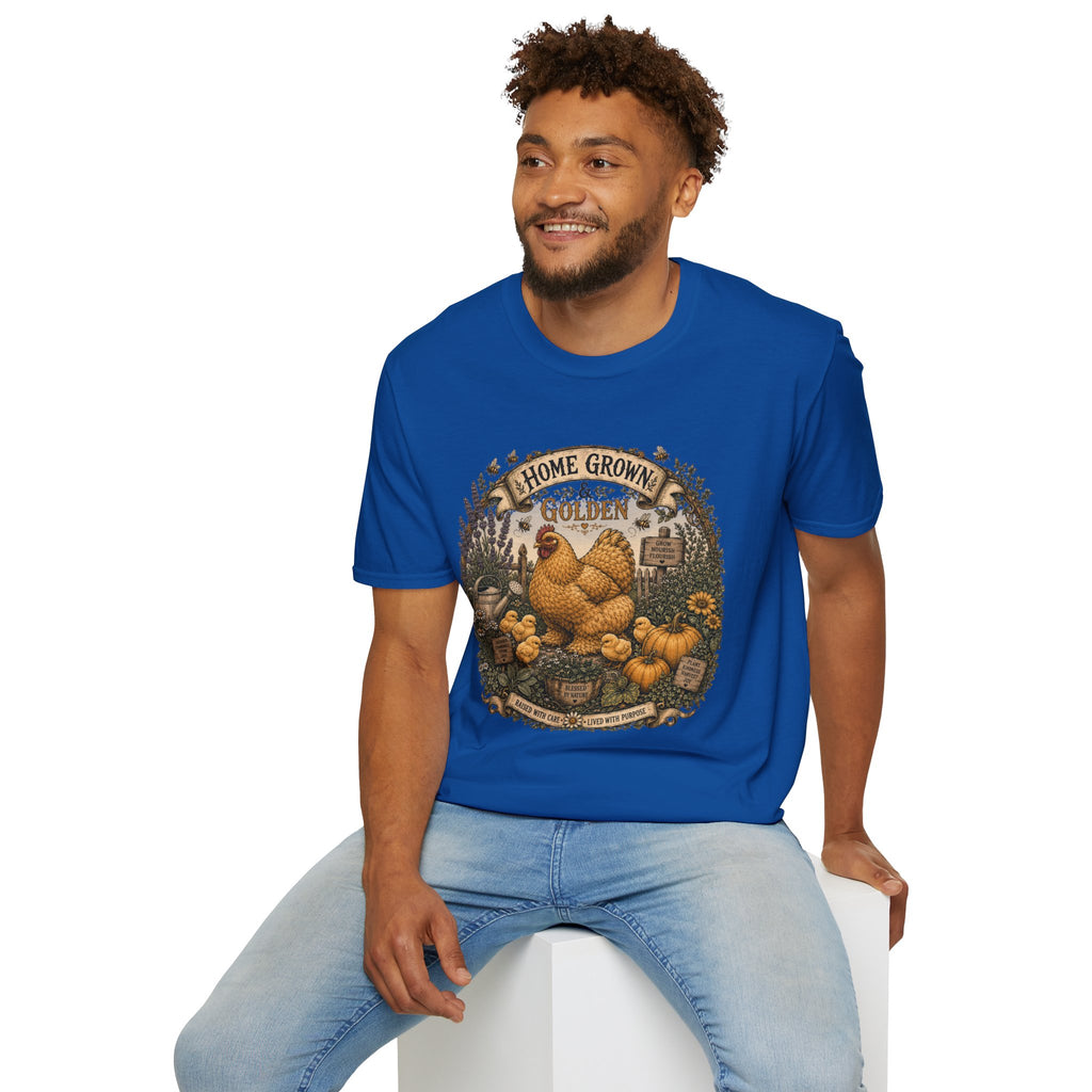 Home Grown and Golden Cochin T-Shirt — Garden Hen & Chicks Tee
