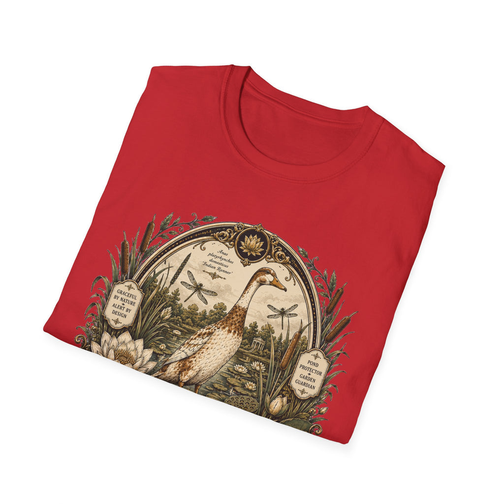 The Garden Sentinel Indian Runner T-Shirt — Walking Tall, Watching All Tee
