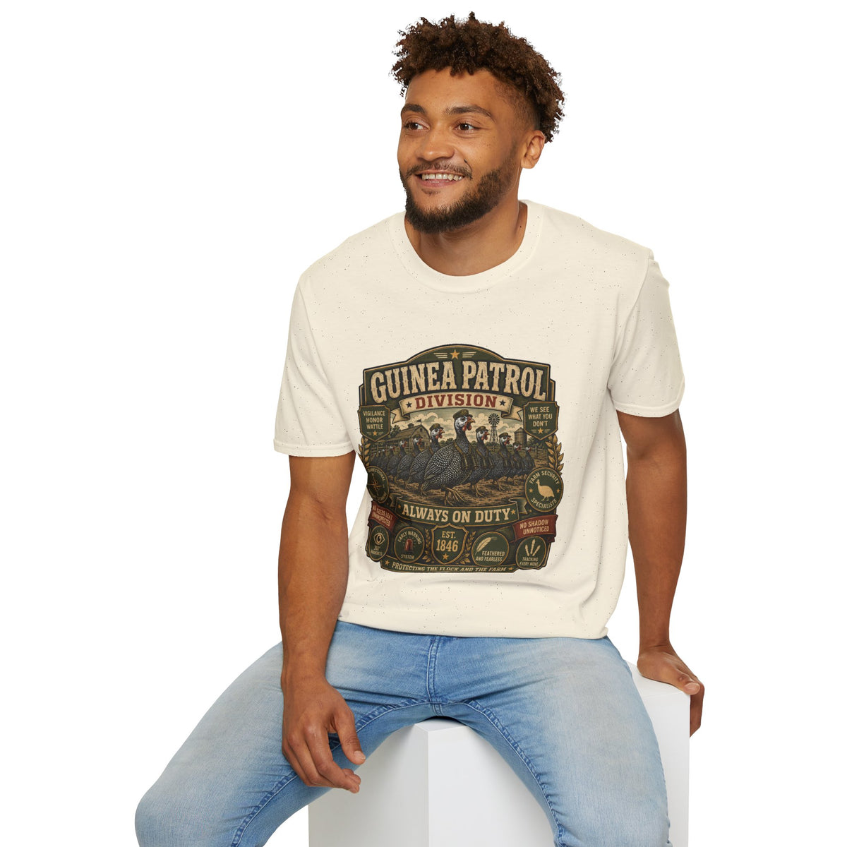 Guinea Patrol Division T-Shirt — Always On Duty Farm Security Tee