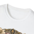 Strength in Grace Brahma Hen T-Shirt — Botanical Rooster Art Tee