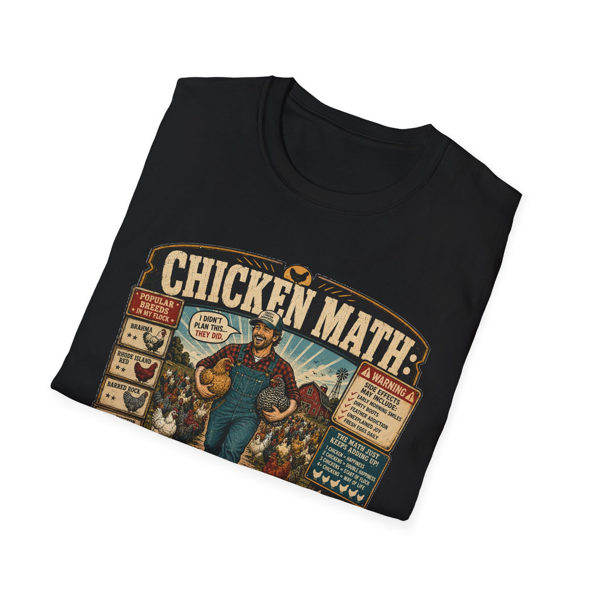 Chicken Math Farm Fun T-Shirt — Popular Breeds In My Flock Tee