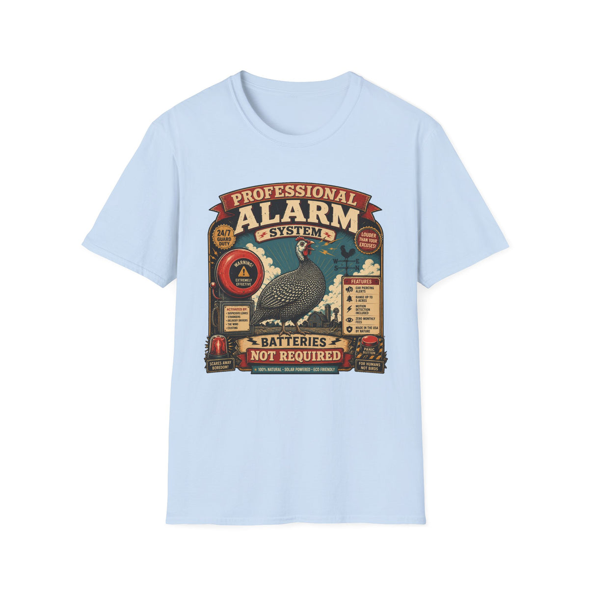 Professional Alarm System Guinea Fowl T-shirt, photo 8