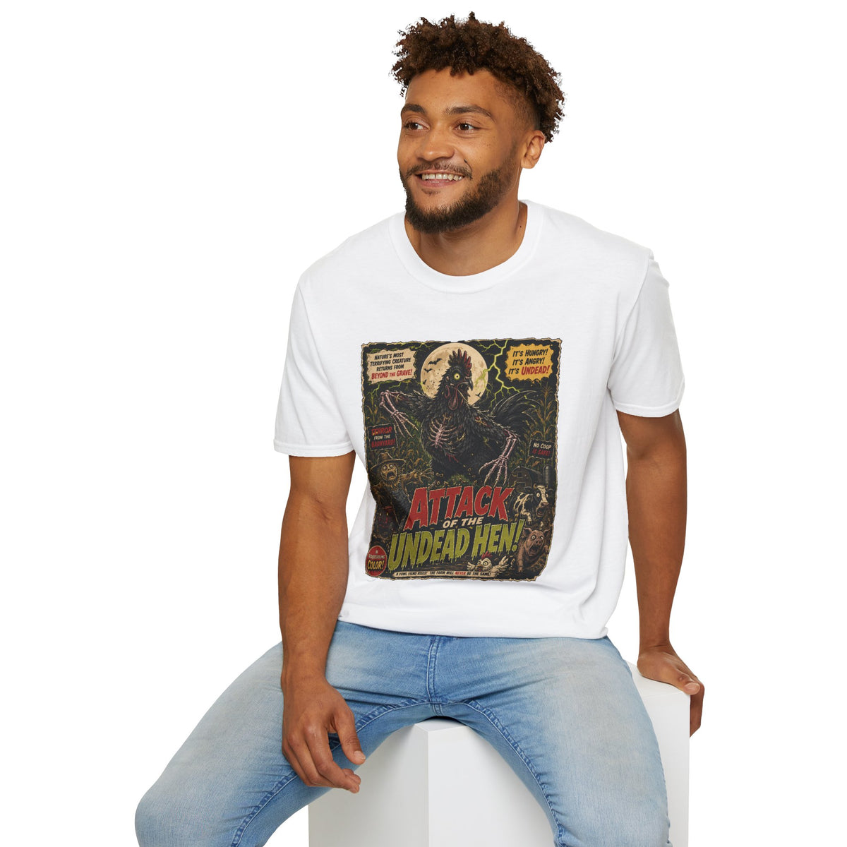 Attack of the Undead Hen T-Shirt — Zombie Chicken Halloween Tee