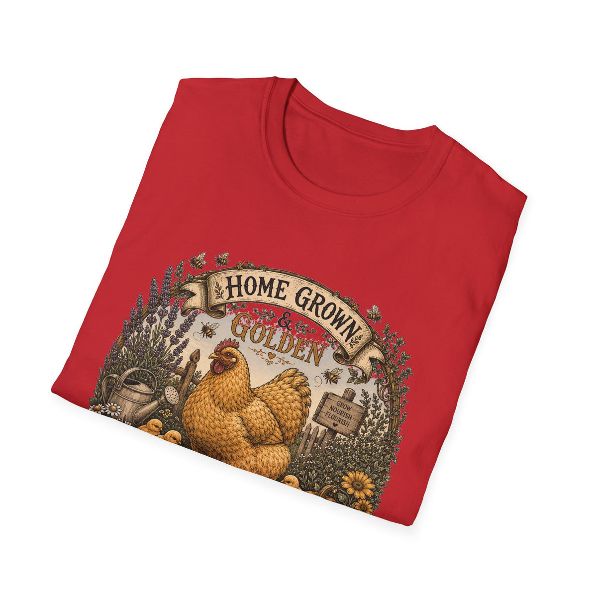 Home Grown and Golden Cochin T-Shirt — Garden Hen & Chicks Tee